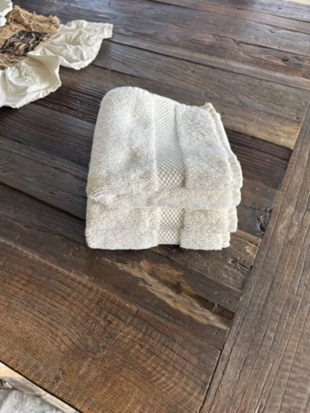 NEW (3) Restoration Hardware 100% Turkish Cotton white wash cloths - SALE!